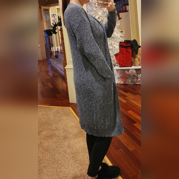 Denim Blue Open Knit Cardigan - Picture 8 of 9